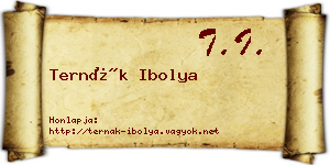 Ternák Ibolya névjegykártya
