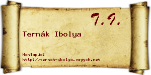 Ternák Ibolya névjegykártya